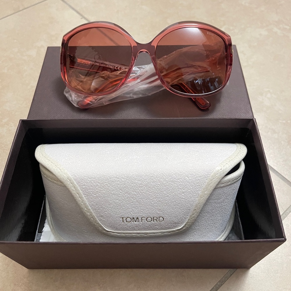NIB Tom Ford Pink Clear Sunglasses Full Inclusion - Picture 1 of 5
